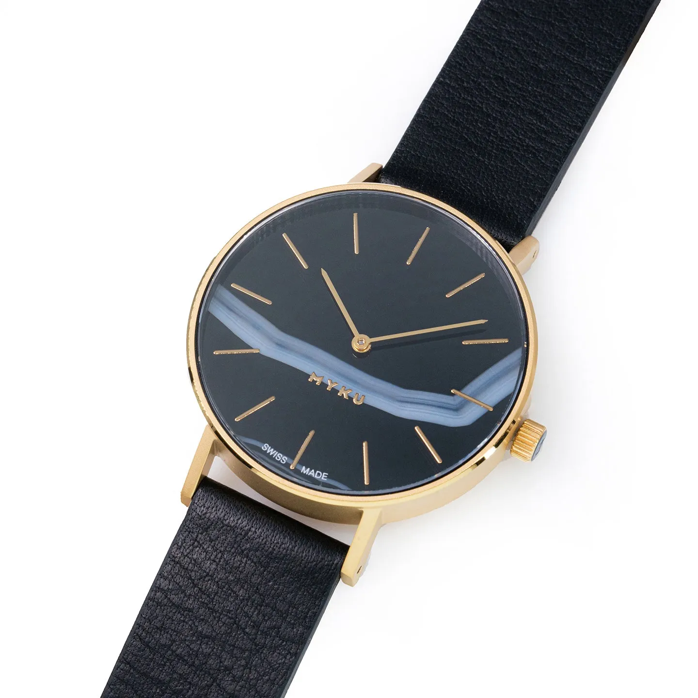 MYKU Black Onyx Gold 38mm Watch