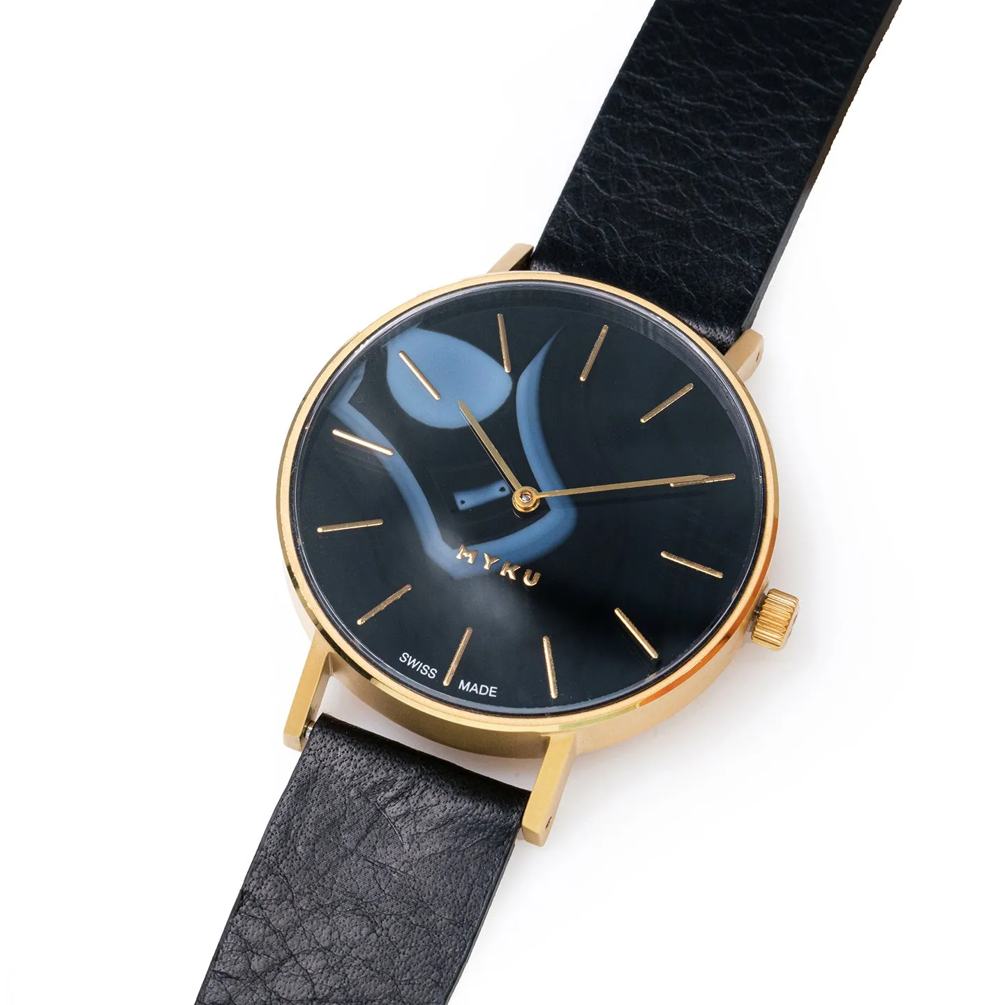 MYKU Black Onyx Gold 38mm Watch