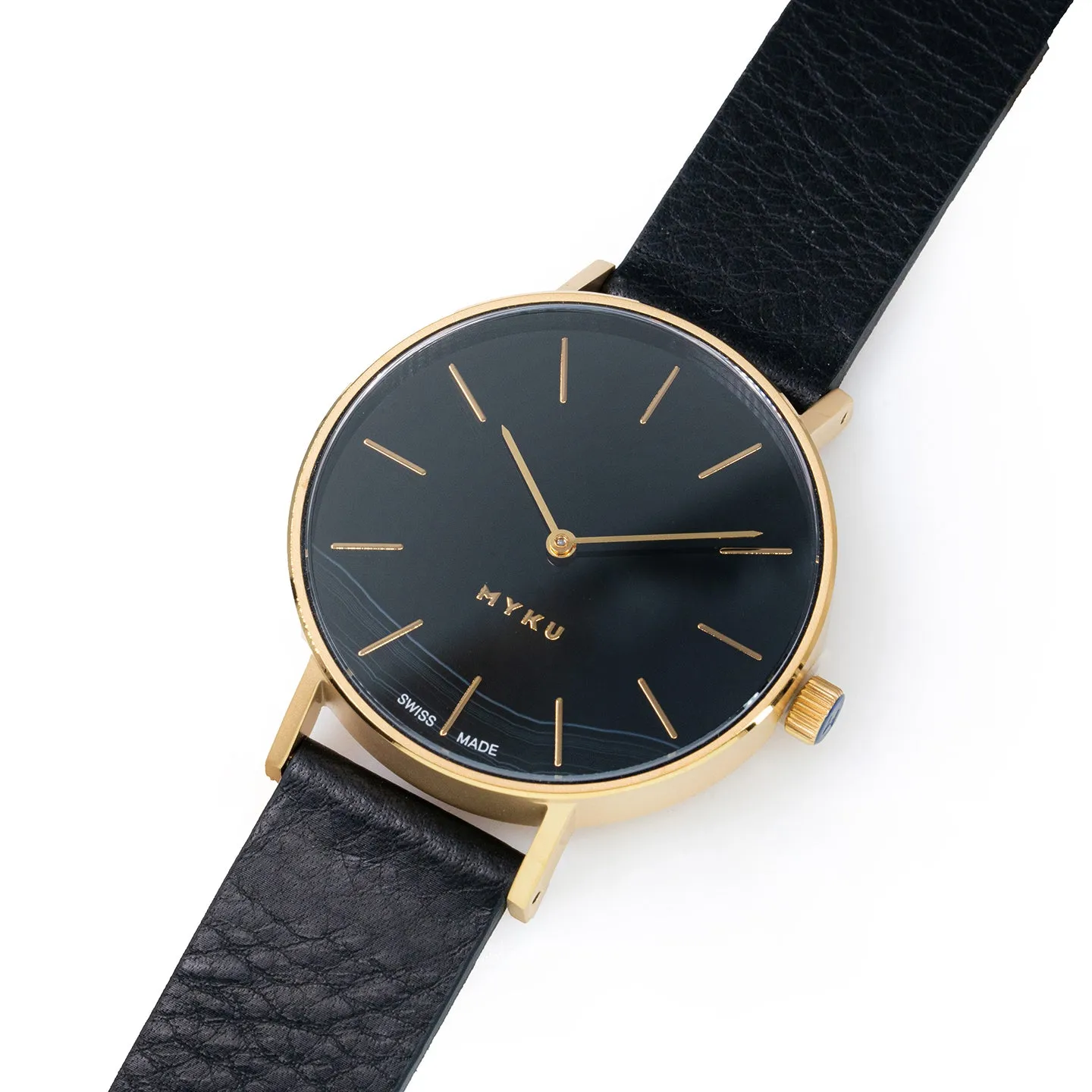 MYKU Black Onyx Gold 38mm Watch