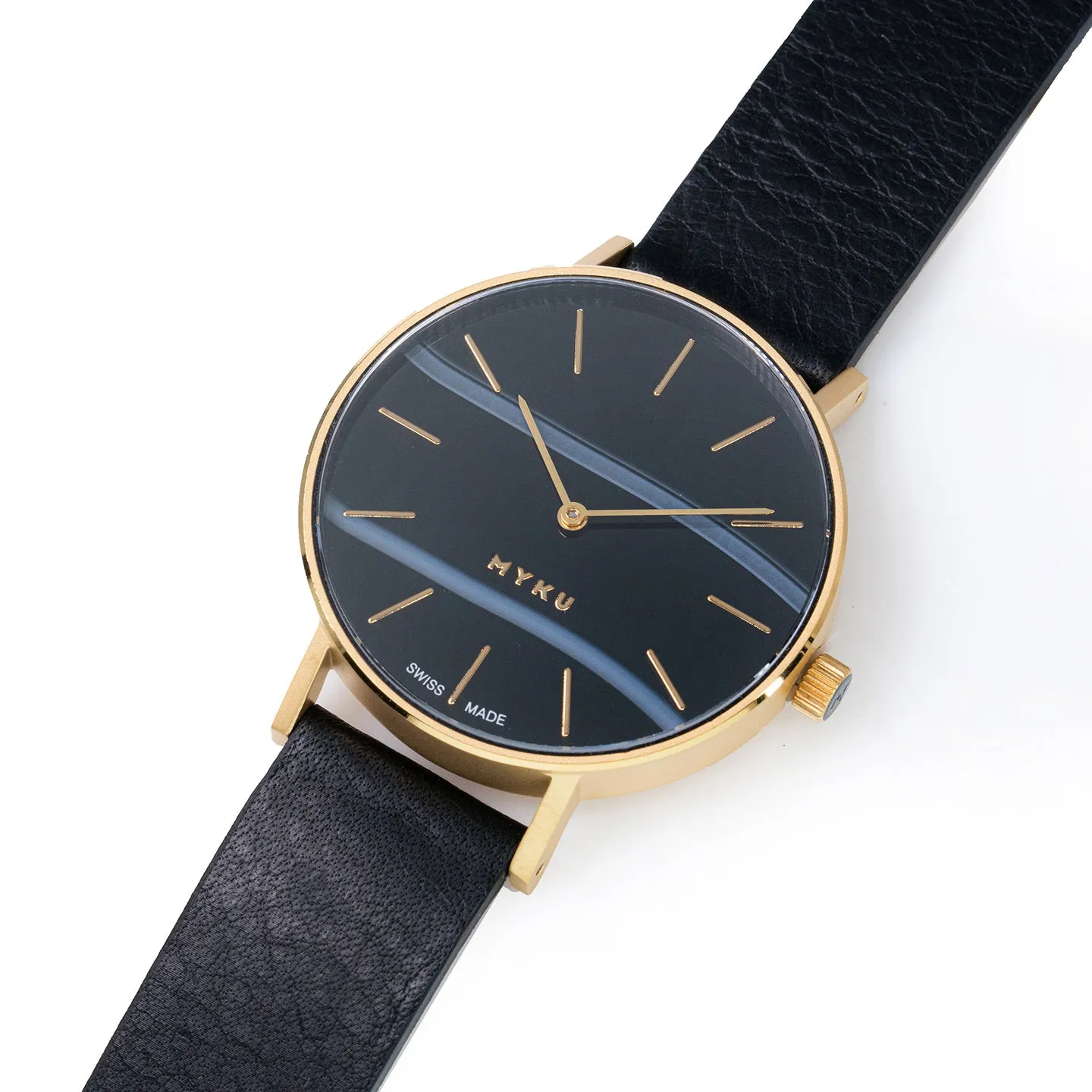 MYKU Black Onyx Gold 38mm Watch