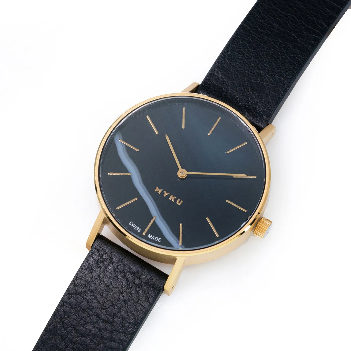 MYKU Black Onyx Gold 38mm Watch