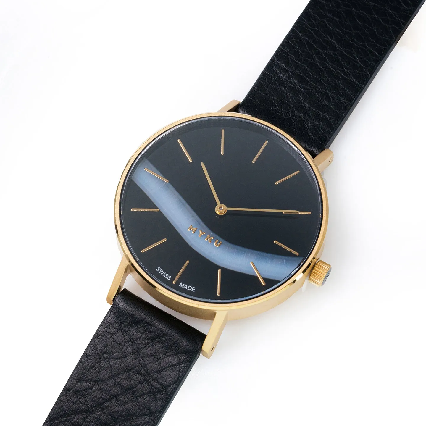 MYKU Black Onyx Gold 38mm Watch