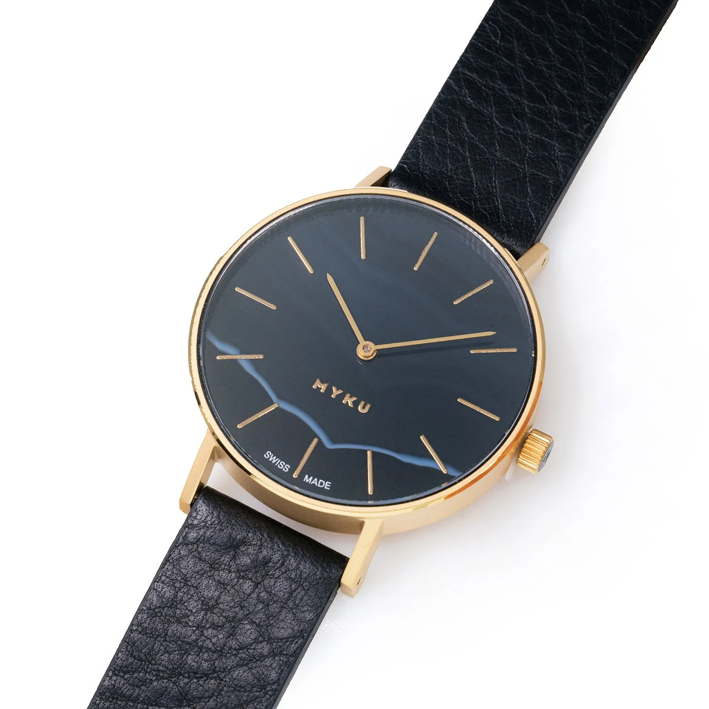 MYKU Black Onyx Gold 38mm Watch