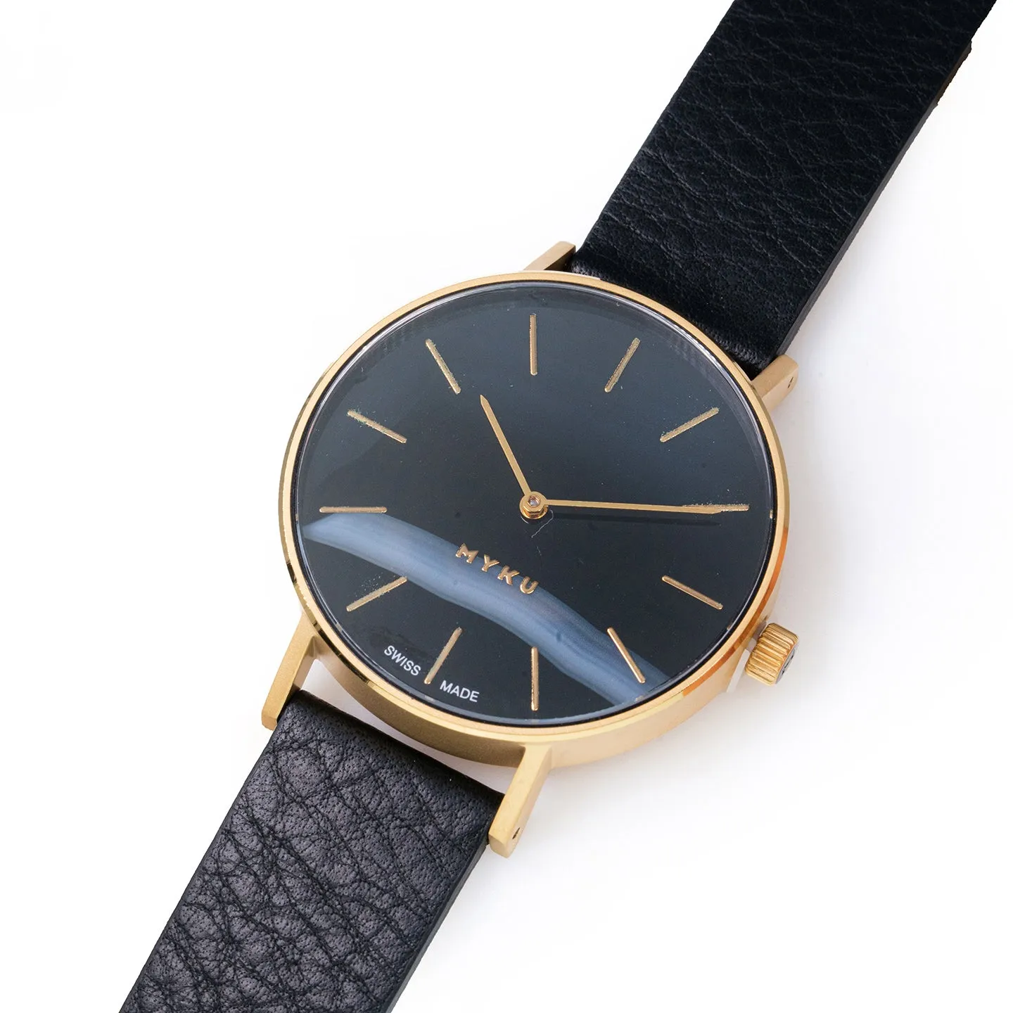 MYKU Black Onyx Gold 38mm Watch