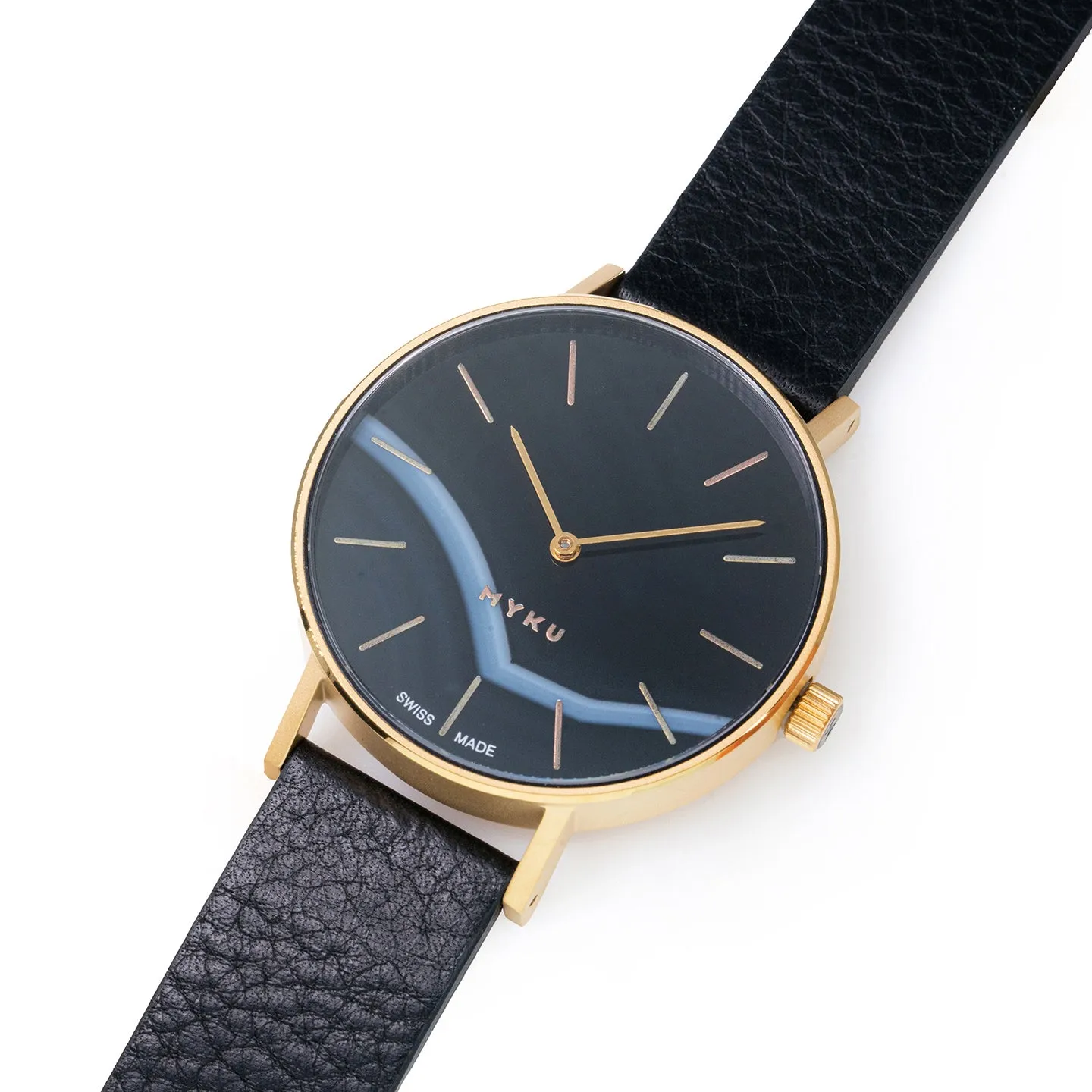 MYKU Black Onyx Gold 38mm Watch