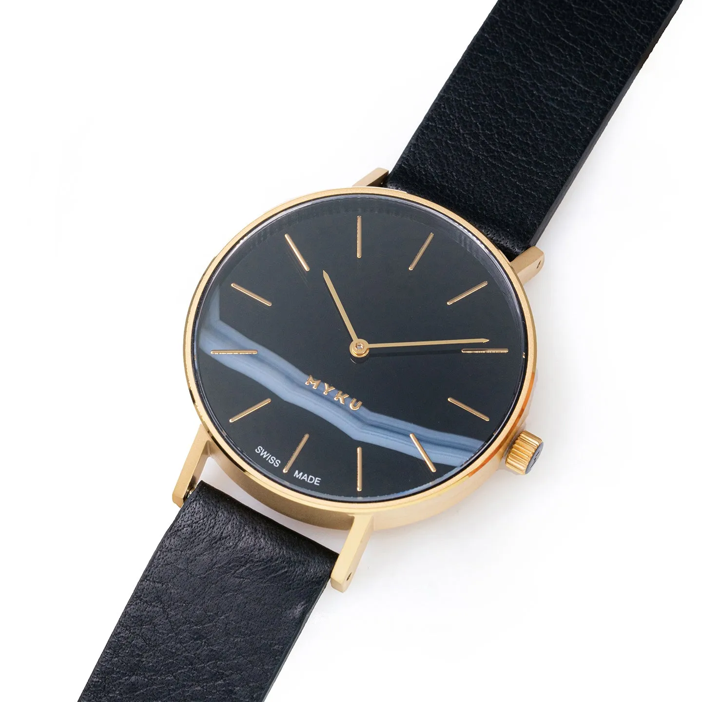 MYKU Black Onyx Gold 38mm Watch