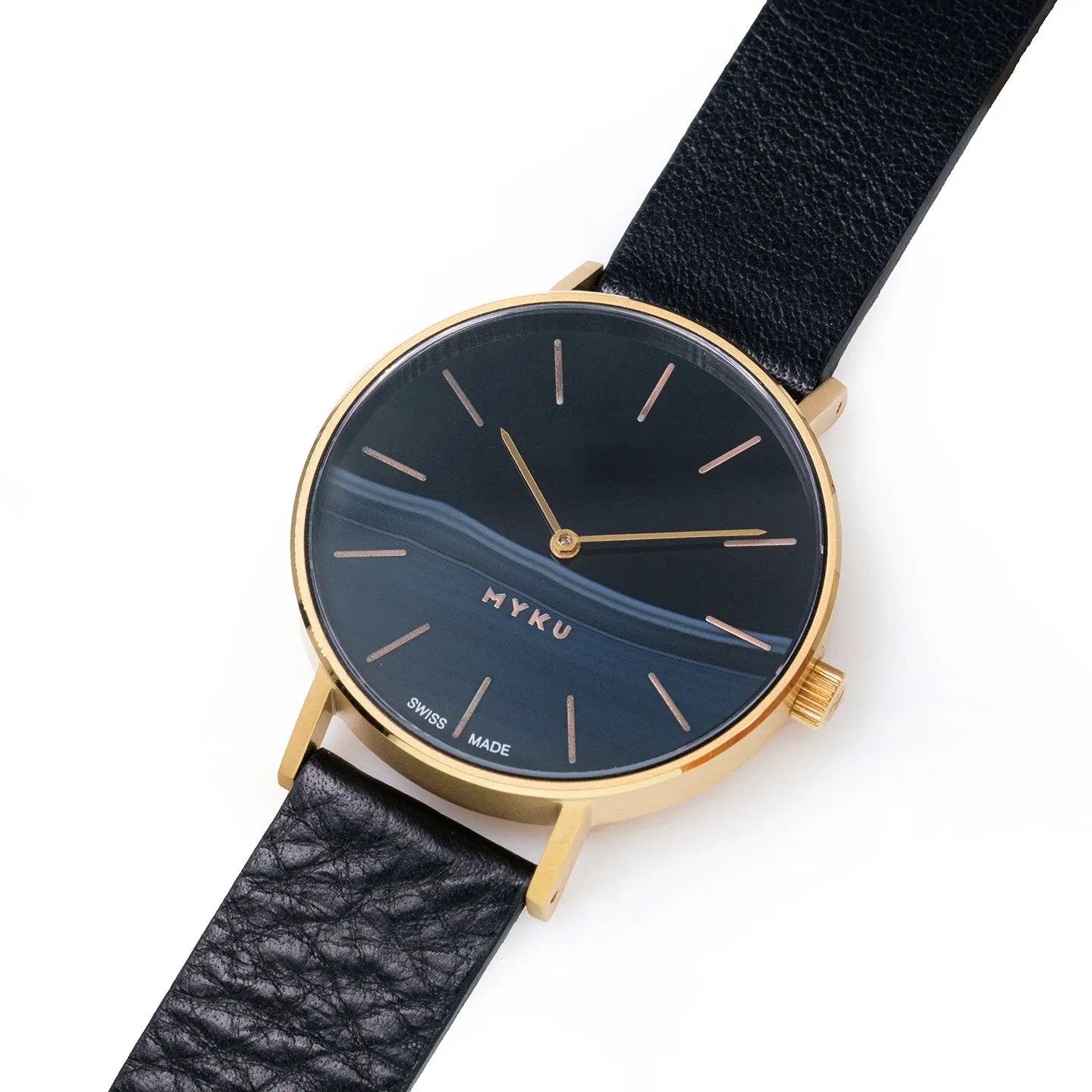 MYKU Black Onyx Gold 38mm Watch