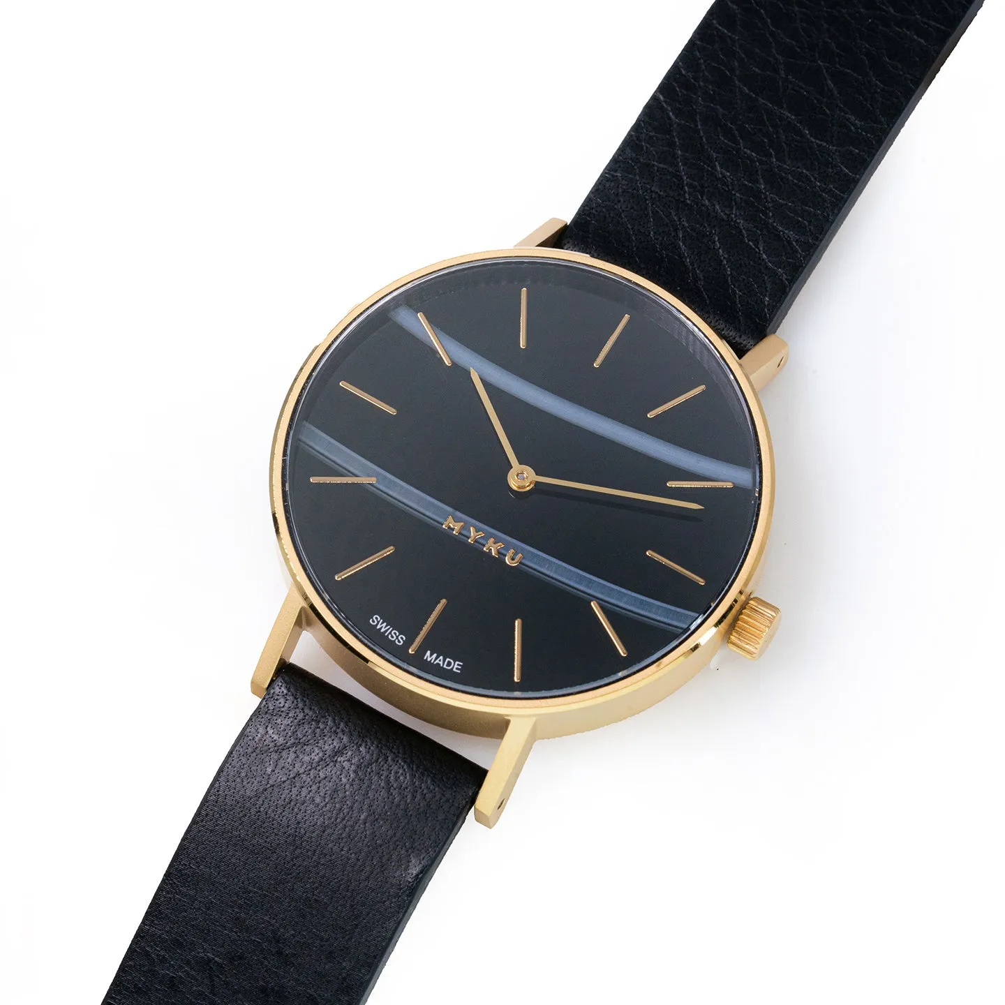 MYKU Black Onyx Gold 38mm Watch