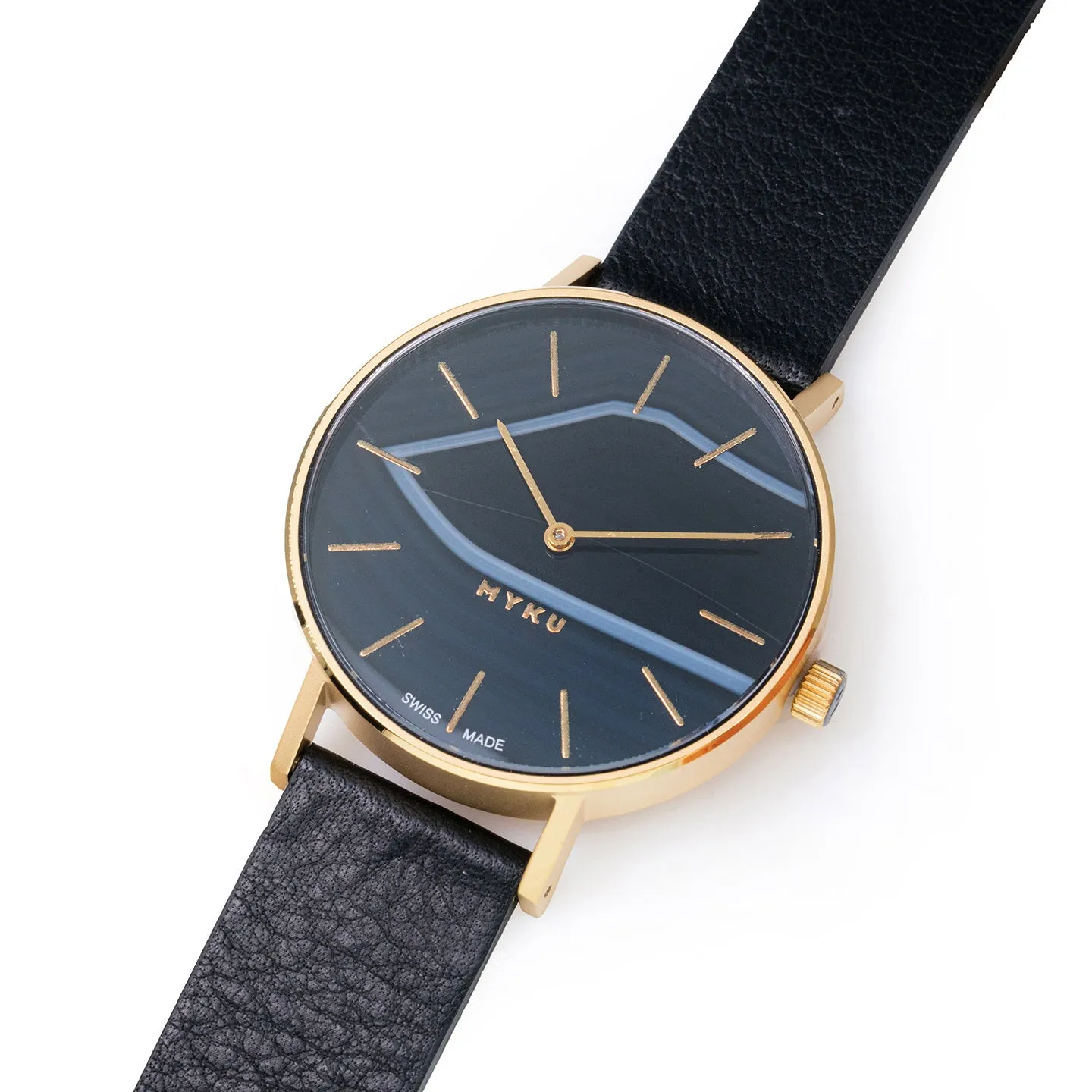 MYKU Black Onyx Gold 38mm Watch