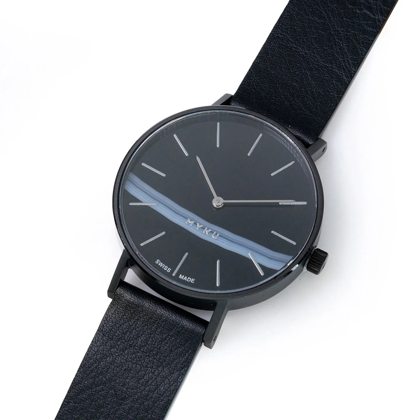 MYKU Black Onyx Space Black 38mm Watch