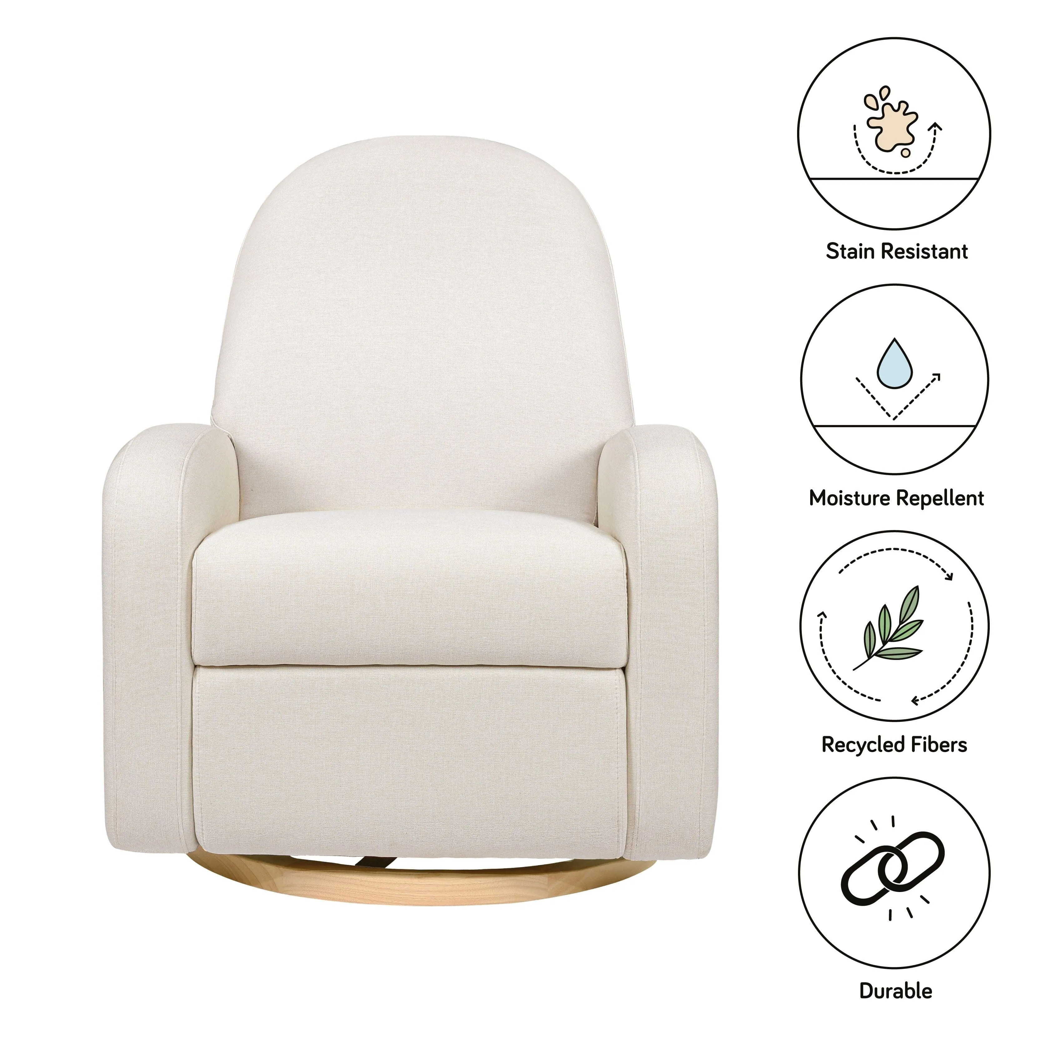 Nami Recliner and Swivel Glider Water Repellent & Stain Resistant | Performance Cream Eco-Weave