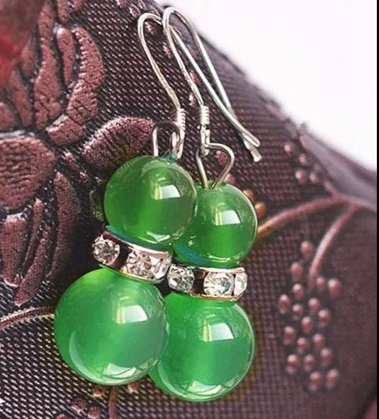 Natural Gemstone Jade Earrings