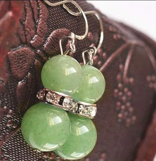 Natural Gemstone Jade Earrings