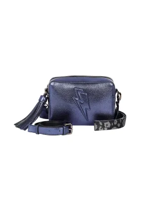 Navy Metallic Multi Strap Cross Body Bag