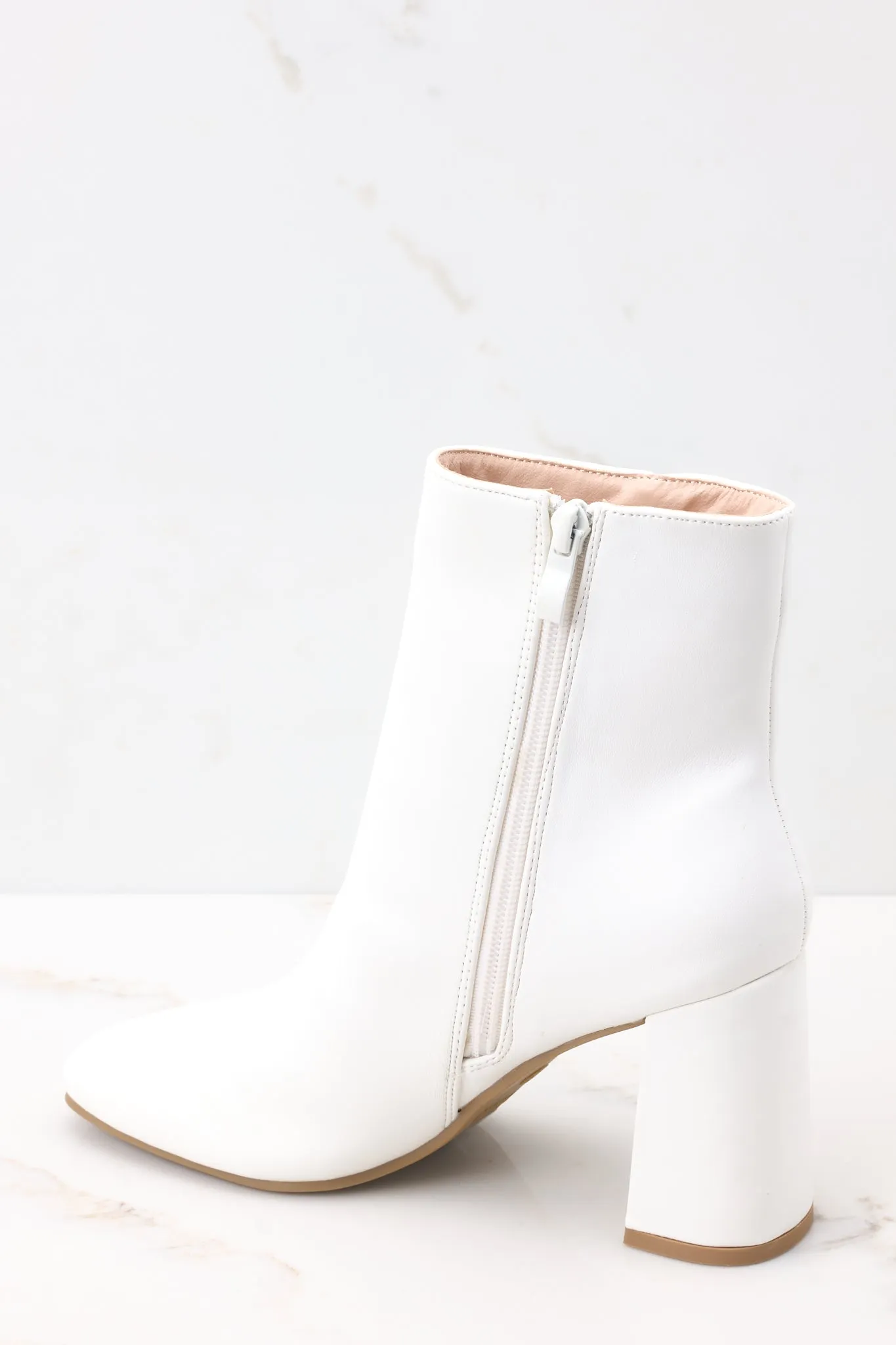 On Your Side White Ankle Boots