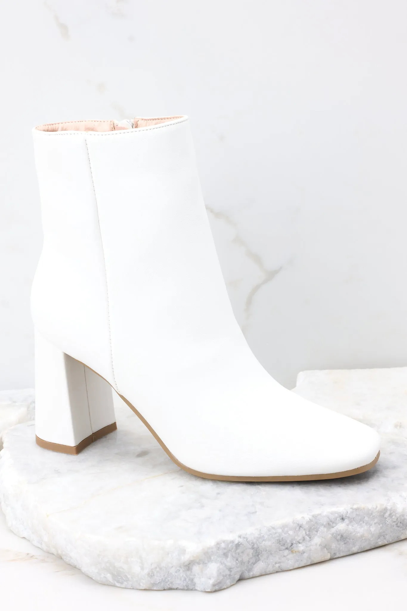 On Your Side White Ankle Boots