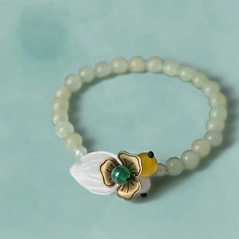 Plum Blossom Natural Jade Gemstone Bracelet