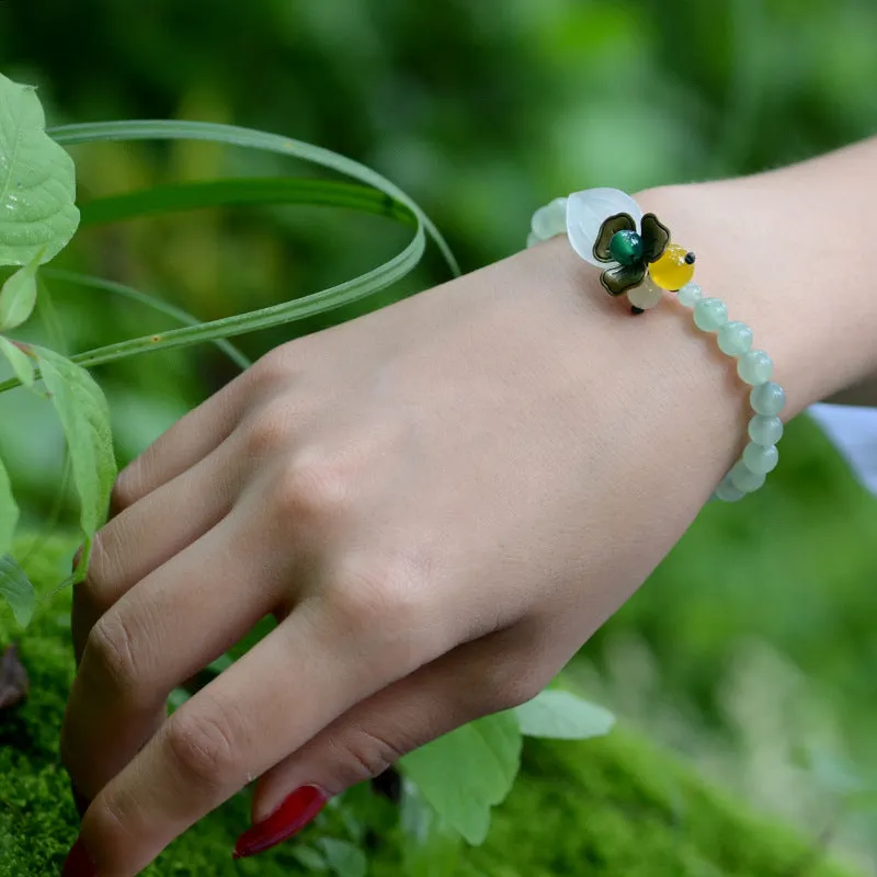 Plum Blossom Natural Jade Gemstone Bracelet