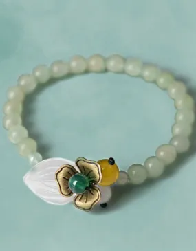 Plum Blossom Natural Jade Gemstone Bracelet