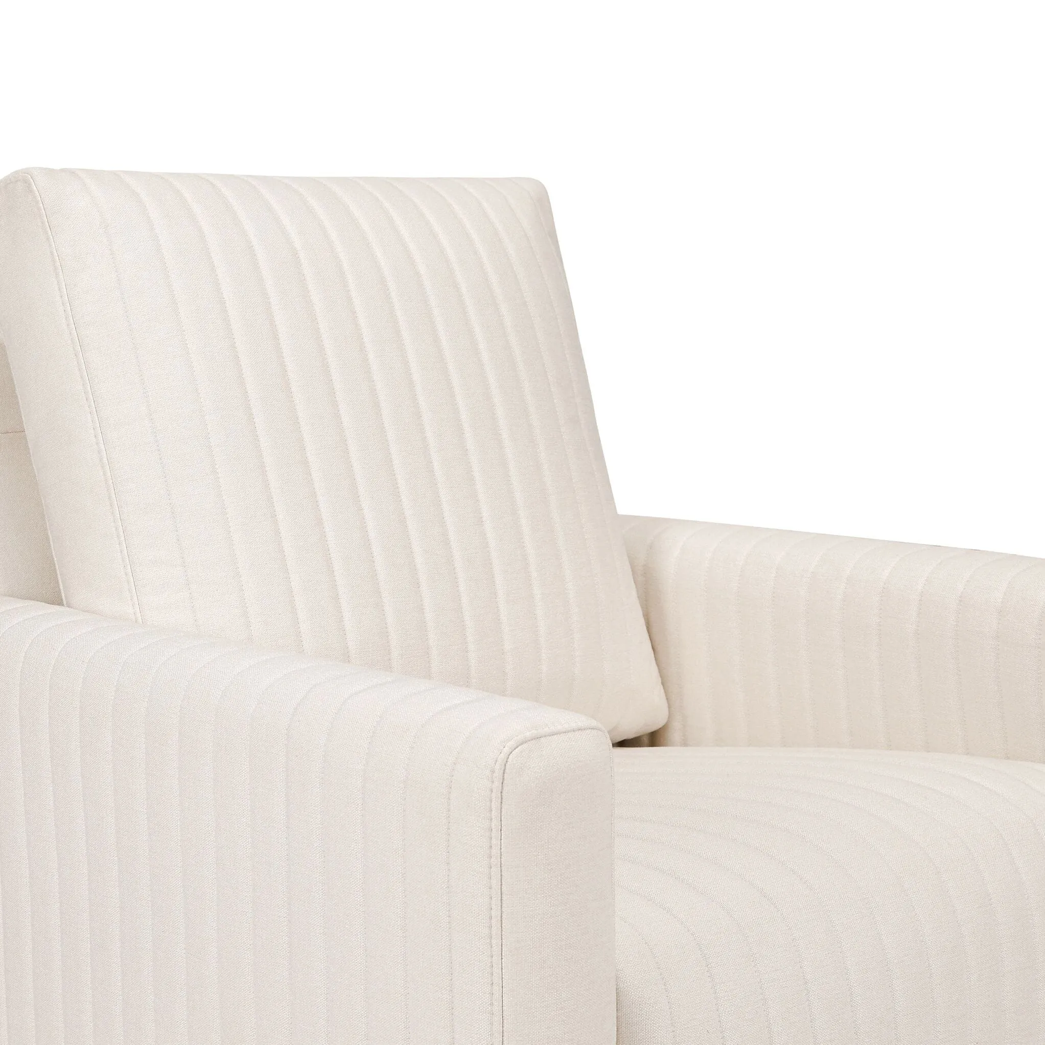 Poe Channeled Swivel Glider in Eco-Performance Fabric | Water Repellent & Stain Resistant | Cream