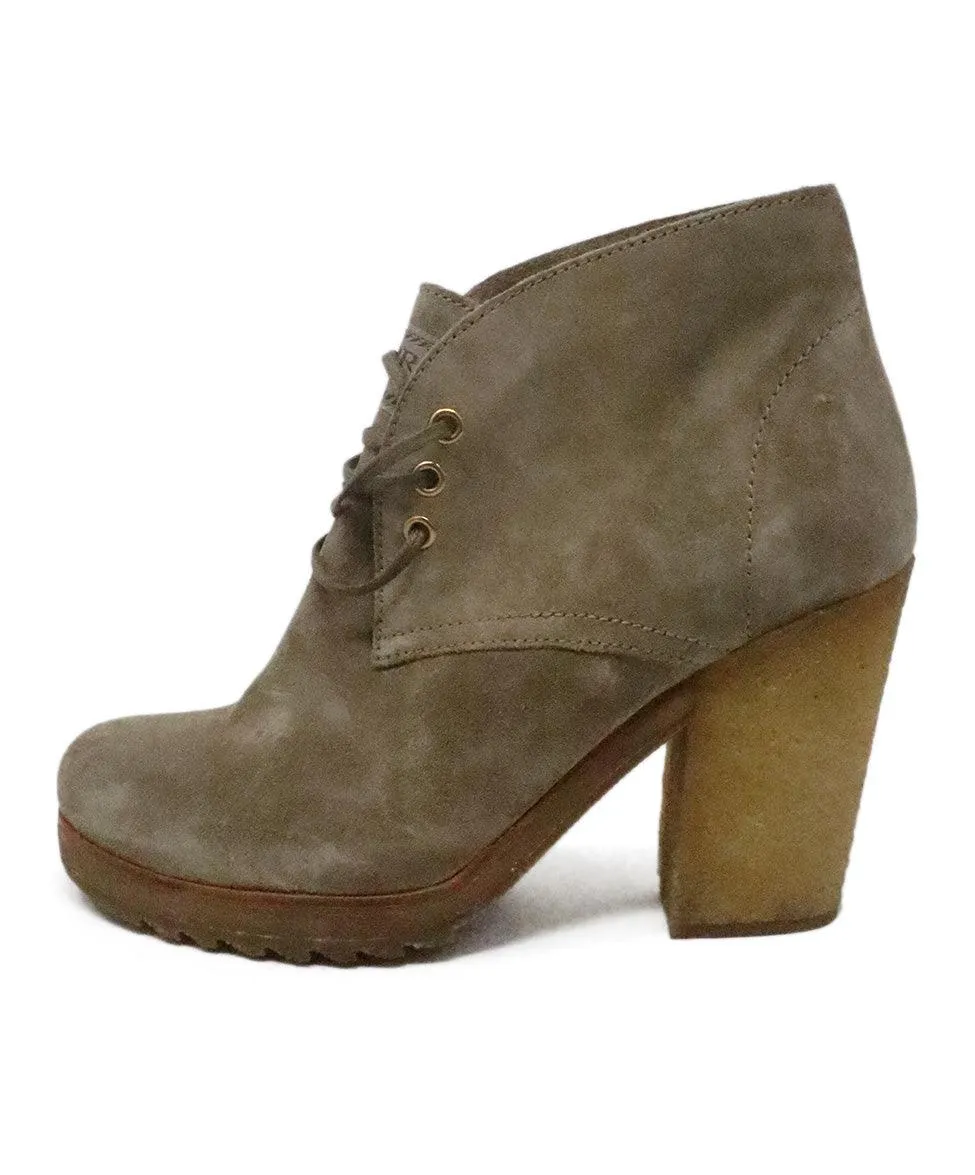 Prada Sport Taupe Suede Lace Up Booties sz 7