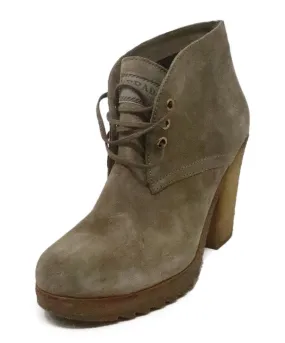 Prada Sport Taupe Suede Lace Up Booties sz 7