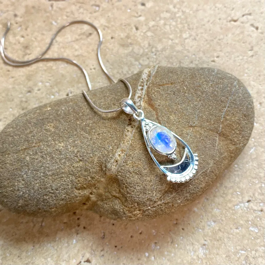 Rainbow Moonstone Pendant - Niki