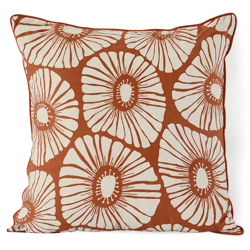 Retro Flowers Spice Cushion Cover, 45cm