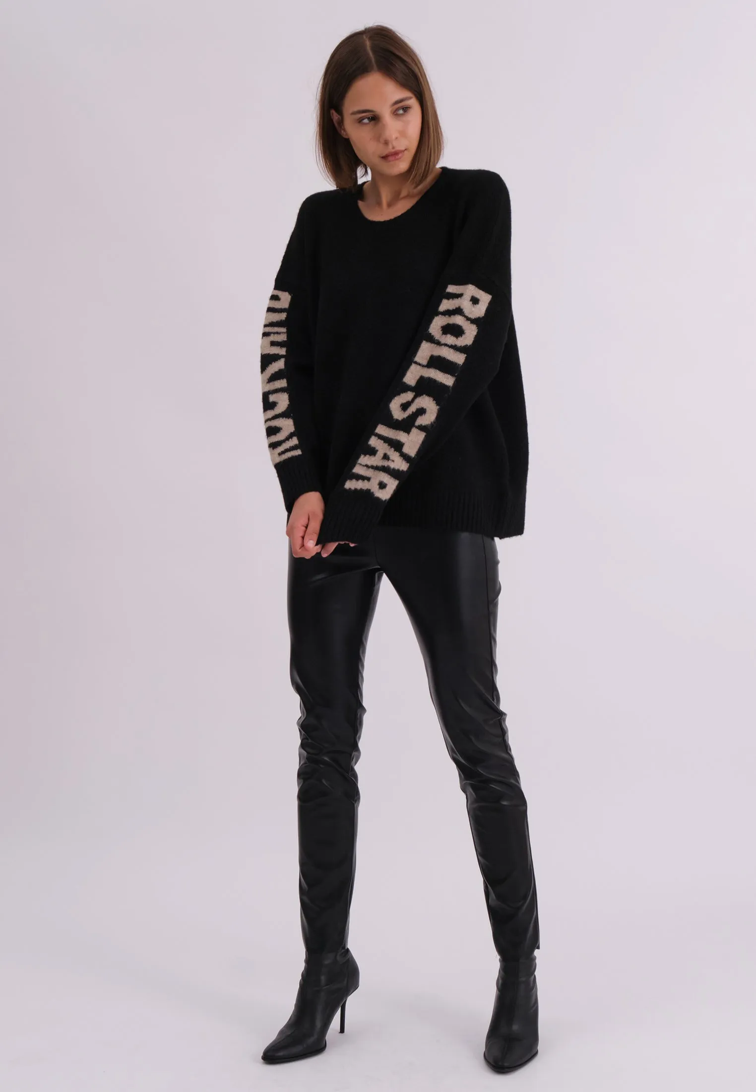 ROCK AND ROLL JUMPER BLACK & NUDE