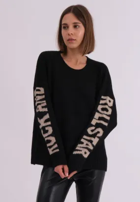 ROCK AND ROLL JUMPER BLACK & NUDE