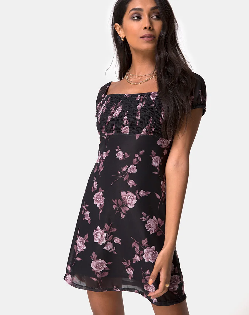 Ruchine Tea Dress in Dusky Rose