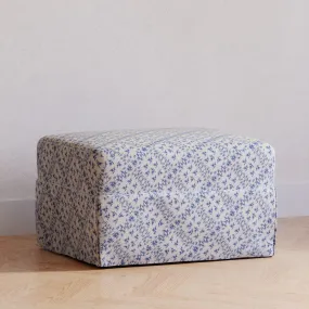 Sarah Flint x Namesake Crawford Gliding Ottoman in Eco-Performance Fabric | Water Repellent & Stain Resistant | Blue