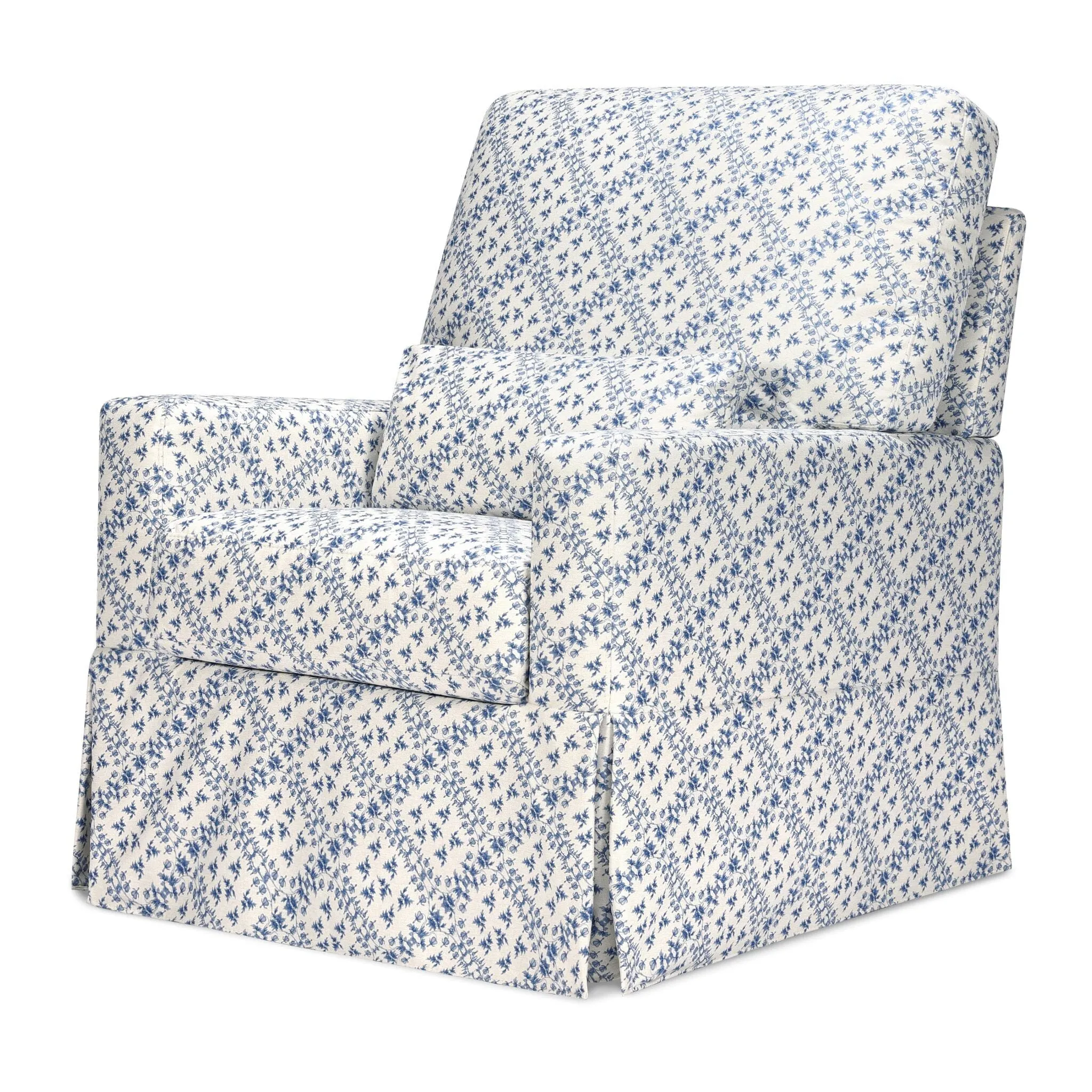 Sarah Flint x Namesake Crawford Swivel Glider in Eco-Performance Fabric | Water Repellent & Stain Resistant | Blue