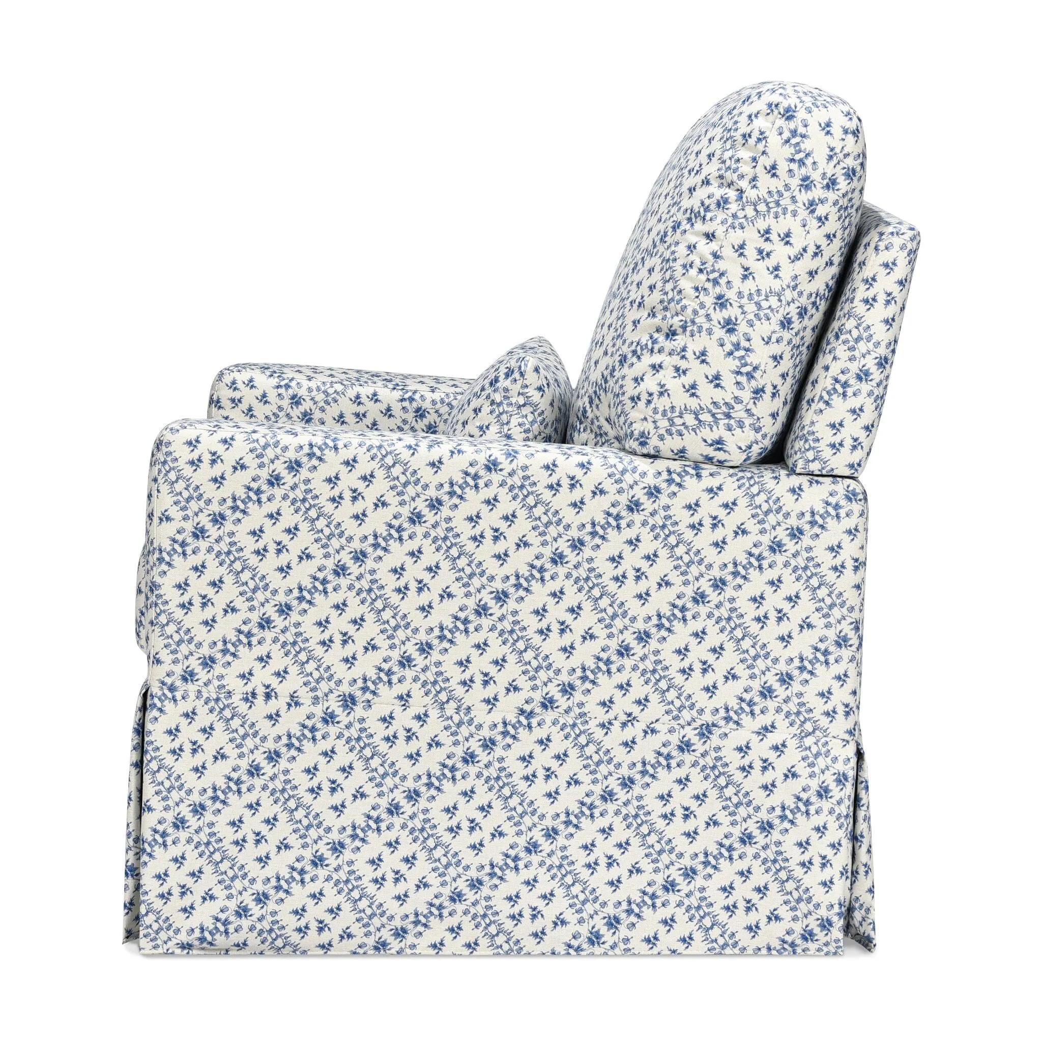 Sarah Flint x Namesake Crawford Swivel Glider in Eco-Performance Fabric | Water Repellent & Stain Resistant | Blue