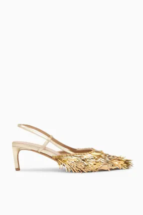 Shira Sequin Kitten Heel - Gilt