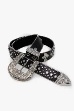 Studded Cross Belt - Black