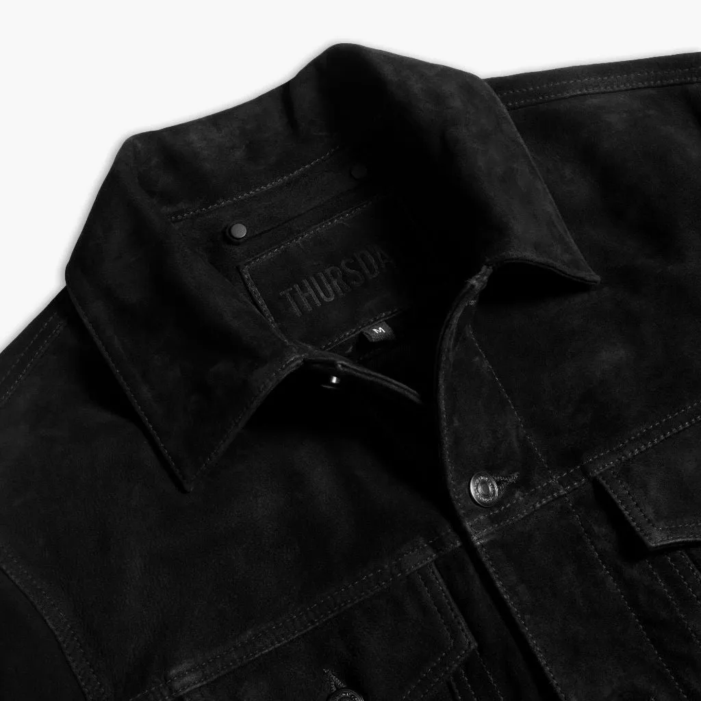 Suede Trucker Jacket | Black