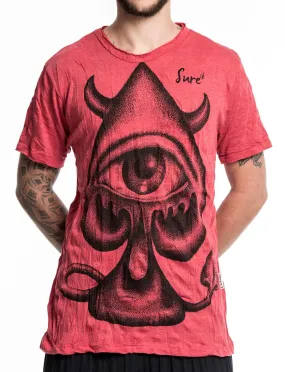 Sure Design Men's Spades Eye T-Shirt Red