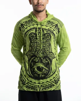 Sure Design Unisex Hamsa Eye Hoodie Lime