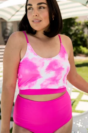 The Lounger Top | Tie Dye Neon Pink | Final Sale