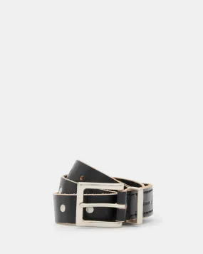 Trey Studded Leather Metal Tip Belt